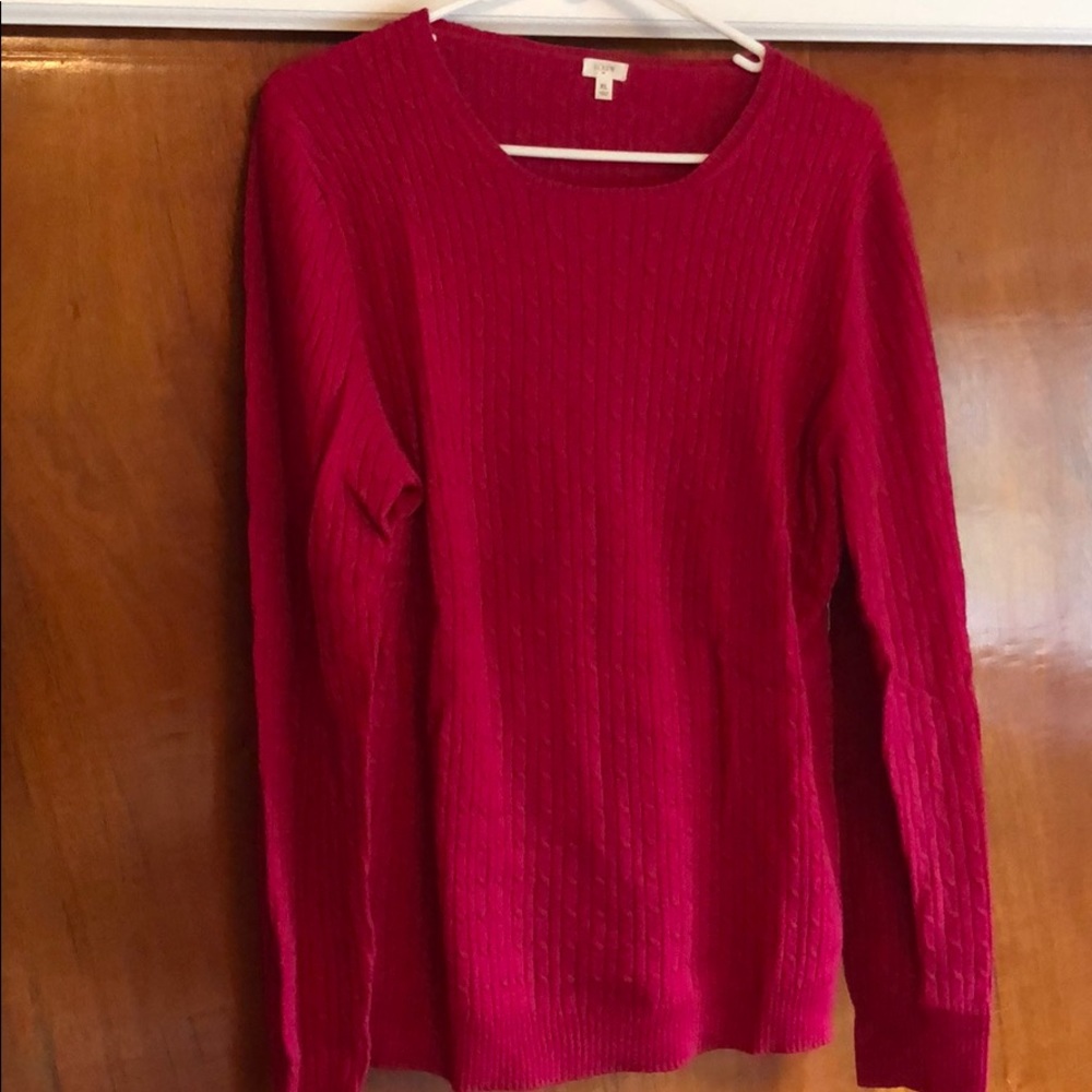 Bright pink J Crew sweater
